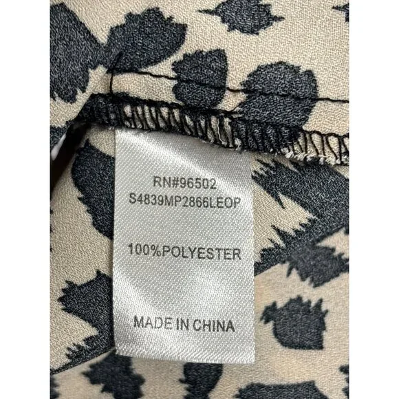 Krazy Kat Womens Leopard Print V-Neck Blouse With Flared Sleeves Lightweight & F - Picture 6 of 8